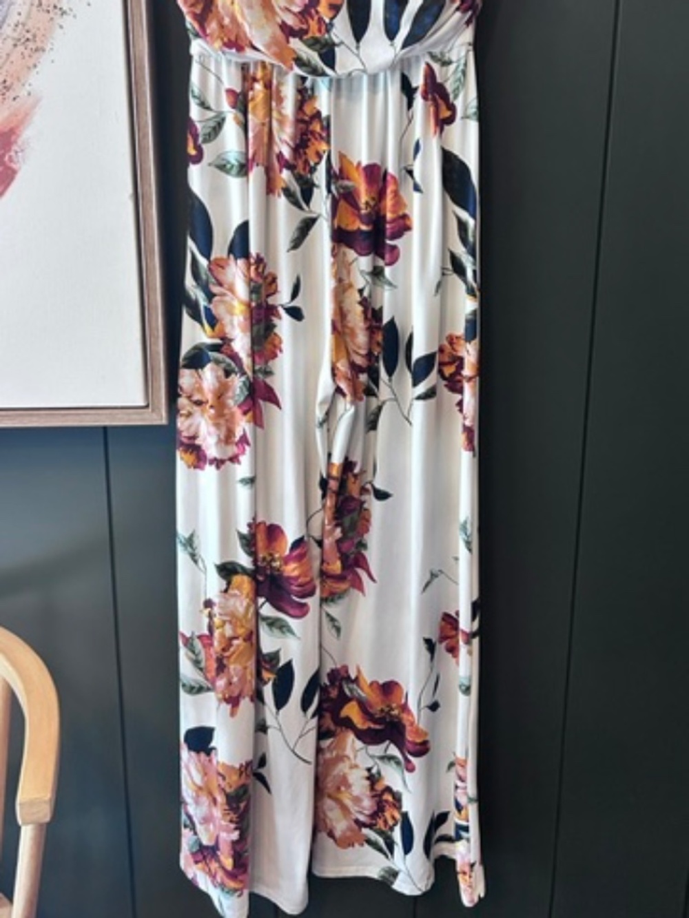 Strapless Floral with white back ground leisure suit